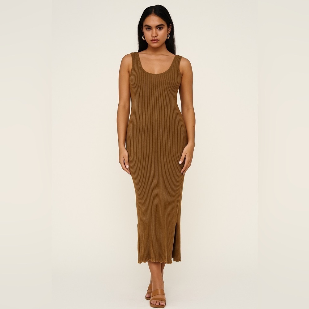 Anthropologie Maeve Knit Ribbed Sweater Tank Dress with‎ Slits